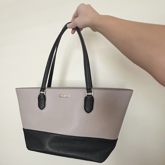 Kate Spade tan & black shoulder tote - Picture 2 of 7